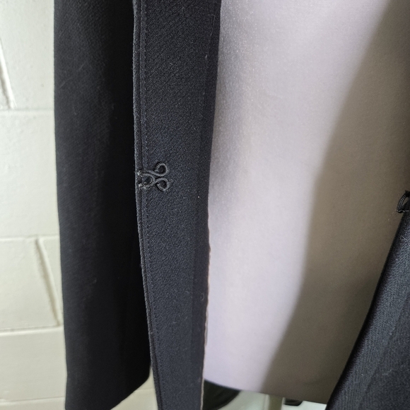 J. CREW black wool blend minimalist belted long coat - Picture 7 of 12